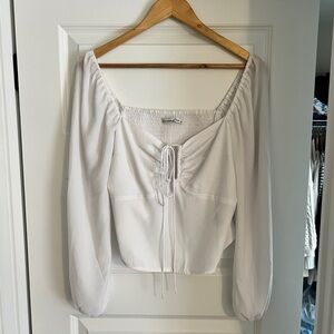 Abercrombie Smocked Back Tie Front Blouse